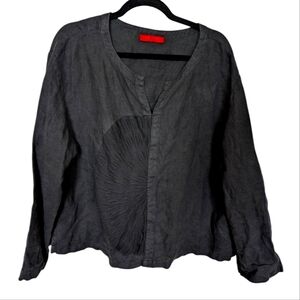 Sulu Kerstin Bernecker Black Linen Top sz XL